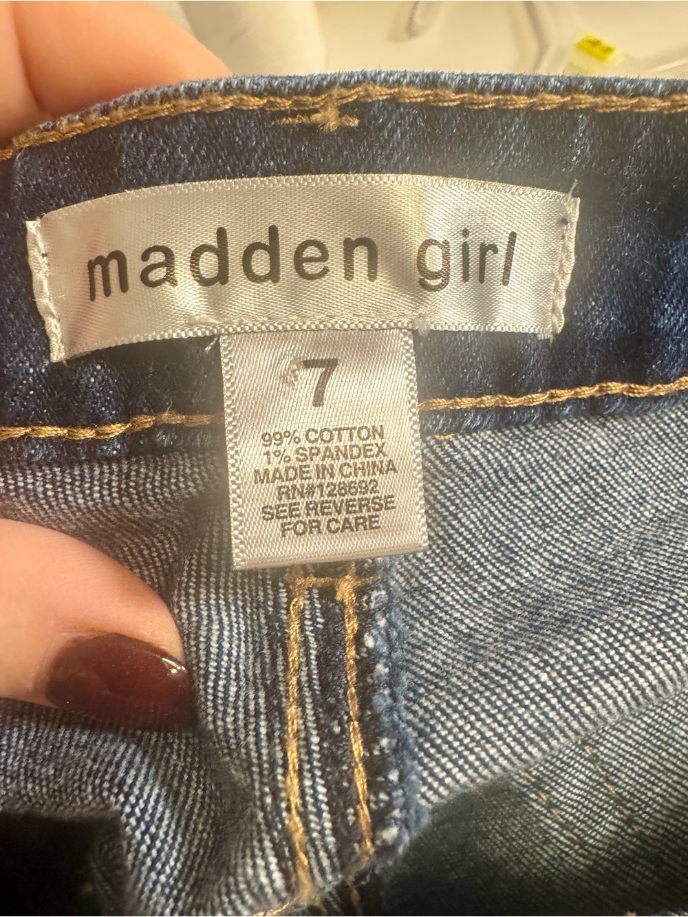 Madden Girl Dark Blue Denim Shorts- Size 7 - Picture 3 of 4